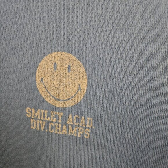 Aerie Smiley Real Crew Oversized Baby Blue Sweatshirt Trending Size XS - Picture 7 of 9